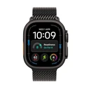 Apple Watch Ultra 4 Titanium 49mm Αδιάβροχο με Παλμογράφο (Black Titanium με Black Titanium Milanese Loop - Medium)