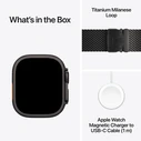 Apple Watch Ultra 4 Titanium 49mm Αδιάβροχο με Παλμογράφο (Black Titanium με Black Titanium Milanese Loop - Medium)