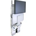 Ergotron StyleView Vertical Lift Wall-Mount for Patient Rooms — up to 24" (White)