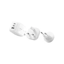 Καθολικοί φορτιστές μπαταριών Belkin BOOST Charge Pro φορτιστής τοίχου GaN 70W με 2x USB-C PD και 1x USB-A, λευκό, Travel Adapter Kit