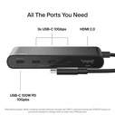 Belkin Connect USB-C 5-in-1 Docking Station with HDMI 4K 60Hz PD 100W Gray