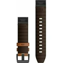 Garmin QuickFit 22mm Replacement Leather Watch Band Brown/Slate Gray 010-12863-05 (fits Fenix 5/5 Plus/6/6 Pro/7/7 Pro/8/E 47mm)
