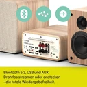 PURE Classic Stereo Mini DAB+/FM, Bluetooth, CD, USB - Λευκό / δρυς