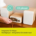 PURE Classic Stereo Mini DAB+/FM, Bluetooth, CD, USB - Λευκό / δρυς