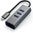Satechi Hub 3 Θύρων USB 3.1 με σύνδεση USB-C / Ethernet Γκρι ST-TC2N1USB31AM