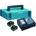 Makita 2x 18V 5.0Ah Lithium-Ion Battery Set with DC18RC Charger & MAKPAC Case - Model 197624-2