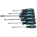 Makita Magnetic Screwdriver Set, 6-piece (PH1, PH2, PZ1, PZ2, SL4.0, SL5.5)