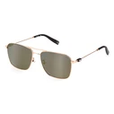 FILA Men's Sunglasses SFI456-580300 — Rose Gold Frame, Green Mirror Lens