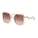 Roberto Cavalli Women's Sunglasses SRC003M5509X7 (55/20/140) Beige Acetate Brown Gradient Lenses