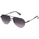 Police Men's Sunglasses SPLN42 568K — Grey Metal Frame, Grey Degrade Lenses (59/15/145)
