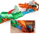 Mattel Hot Wheels Speed Snap Monster Trucks Crocodile Crash Challenge Playset