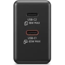 Lenovo Διπλός USB-C 65W GaN Φορτιστής/Τροφοδοτικό Μαύρο με USB-C Καλώδιο 1,5m
