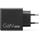 Lenovo Διπλός USB-C 65W GaN Φορτιστής/Τροφοδοτικό Μαύρο με USB-C Καλώδιο 1,5m