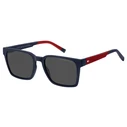 Tommy Hilfiger Men's Sunglasses TH-2143-S-8RU Navy Blue Acetate Frame Grey Lenses 55/19/145 mm