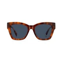 Tommy Hilfiger Women's Sunglasses TH-2156-S 0UC/KU — Acetate Brown Tortoiseshell Frame with Blue Lenses, 52/20/140 mm, Category 3 (UV400)