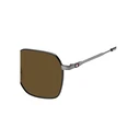 Tommy Hilfiger TH-2133-S-TI7 Men's/Unisex Sunglasses – 53/21/145, Grey Metal Frame, Brown Lenses (Cat.3, 100% UVA/UVB)