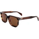David Beckham DB-7133-S-EX4 Men's Sunglasses (52/20/150) Brown Acetate Frame, Green Mirror Lenses