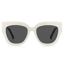 Tommy Hilfiger Women's Sunglasses TH-2223-S-SZJ – Acetate White Frame, Grey Lenses (53/19/140)