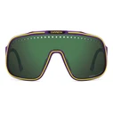 CARRERA C-SPORT-02 S 83W/MT Unisex Sunglasses (99/01/130 mm) — Purple Acetate Frame, Green Mirror Lenses, Category 3
