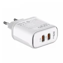 LDNIO Wall Charger A2528M with Cable 2x USB C 35W MFi White