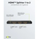 GOOBAY HDMI splitter 58481 1 σε 2 έξοδοι 4K 60Hz μαύρο