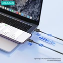 USAMS Καλώδιο Lightning σε USB US-SJ689 2.4A 480Mbps 1m Μαύρο