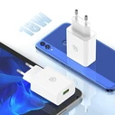 USAMS Wall Charger SCXLTZ02 with USB C Cable USB 18W White