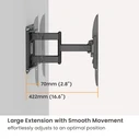 POWERTECH TV Wall Mount PT-1423 37 90 inches 75kg Heavy Duty Full Motion