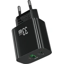 USAMS Φορτιστής Τοίχου CC317 USB USB C 33W GaN Μαύρος