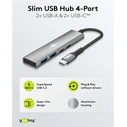GOOBAY USB hub 4 θυρών USB 3.2 USB-C γκρι