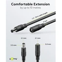 GOOBAY καλώδιο προέκτασης τροφοδοσίας 76635 5.5x2.1mm 1.5m μαύρο