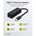 GOOBAY Network Adapter USB-C 1000Mbps Ethernet Black