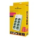 POWERTECH Safety Power Strip PT-1534 8 Outlets 16A 1.5m White