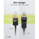 GOOBAY DisplayPort Cable 8K 120Hz 40 Gbps 2m Black
