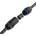 POWERTECH αδιάβροχος σύνδεσμος καλωδίων τροφοδοσίας TOOL-0112 3pin IP68 μαύρος
