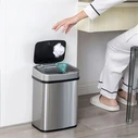 HOME USE κάδος απορριμμάτων με φωτοκύτταρο ανοξείδωτο ατσάλι 15lt ασημί