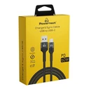 POWERTECH USB-C to USB Cable PTR-0169 PD 60W Copper 1.5m Black