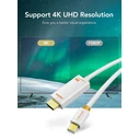 CABLETIME mini DisplayPort to HDMI Cable 4K 30Hz 1m White