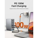 CABLETIME Docking Station USB C 16 Θυρών 100W PD 1000Mbps MST Γκρι