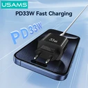 USAMS Wall Charger CC317 USB and USB C 33W GaN White