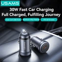 USAMS Car Charger CC321 USB C 30W Grey