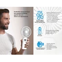 BRUNO Portable Handheld Rechargeable Fan with Base White Grey