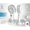 BRUNO Portable Handheld Rechargeable Fan with Base White Grey
