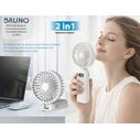 BRUNO Portable Handheld Rechargeable Fan with Base White Grey