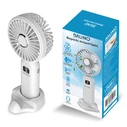 BRUNO Portable Handheld Rechargeable Fan with Base White Grey