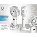 BRUNO Portable Handheld Rechargeable Fan with Base White Grey