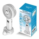 BRUNO Portable Handheld Rechargeable Fan with Base White Grey