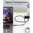 GOOBAY USB C Cable 74776 USB4 240W 80Gbps 16K 60Hz 1.5m Black