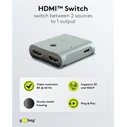 GOOBAY HDMI switch 77791 2 σε 1 8K 60Hz γκρι