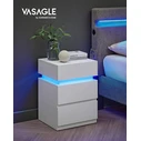 Vasagle κομοδίνο με ενσωματωμενο LED φωτισμό, λευκό  (LET630T10V1) (VASLET630T10V1)